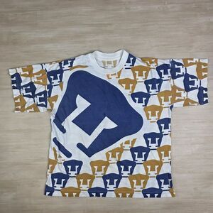 Vintage Pumas UNAM Mexico Soccer Football Single Stitch‎ AOP Shirt Size Large